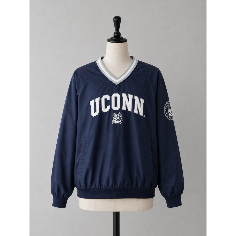 UConn Huskies NCAA Windbreaker Vintage Windbreaker Size Medium Navy